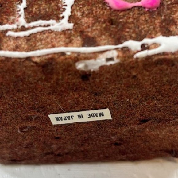 Vintage Gingerbread House Flocked Styrofoam Ornament Made In Japan 50's - Picture 11 of 12